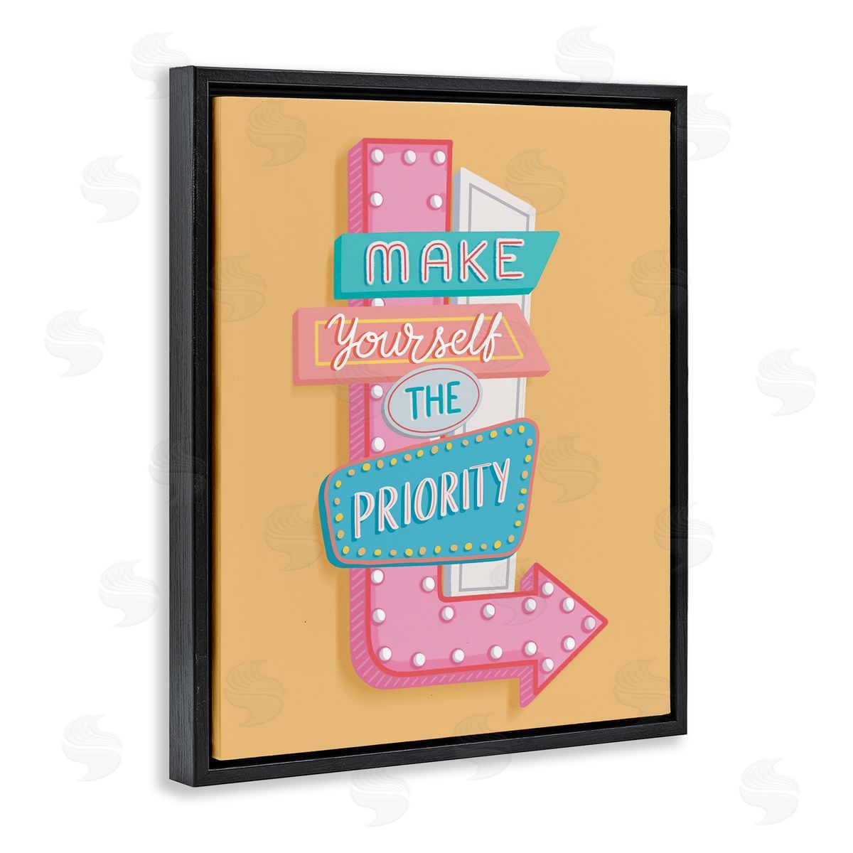 Nancy McKenzie Make Yourself The Priority Black Floating Frame Canvas Wall Art Print