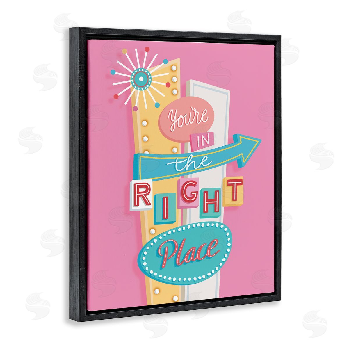 Nancy McKenzie Retro In The Right Place Black Floating Frame Canvas Wall Art Print