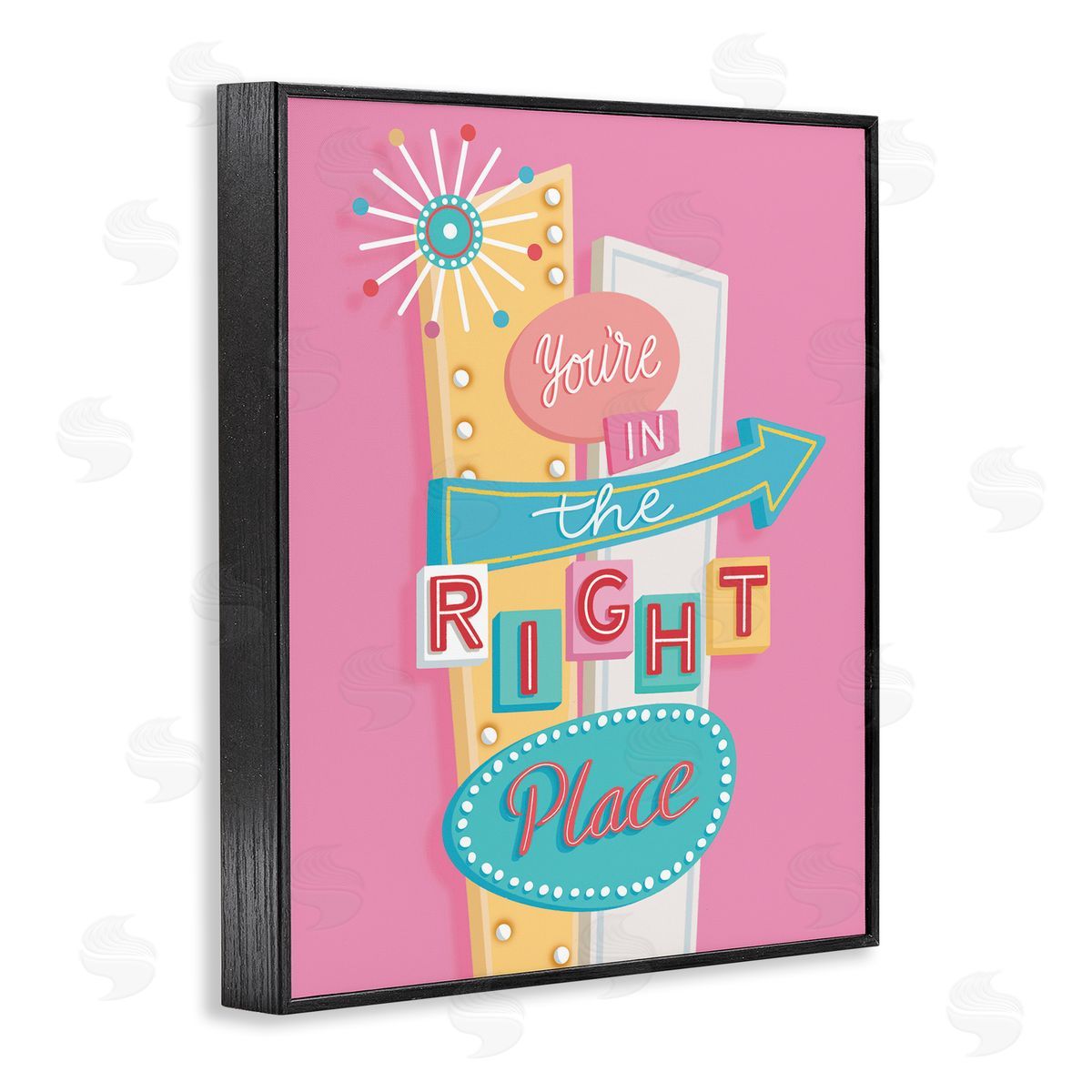 Nancy McKenzie Retro In The Right Place Black Framed Giclee Wall Art Print