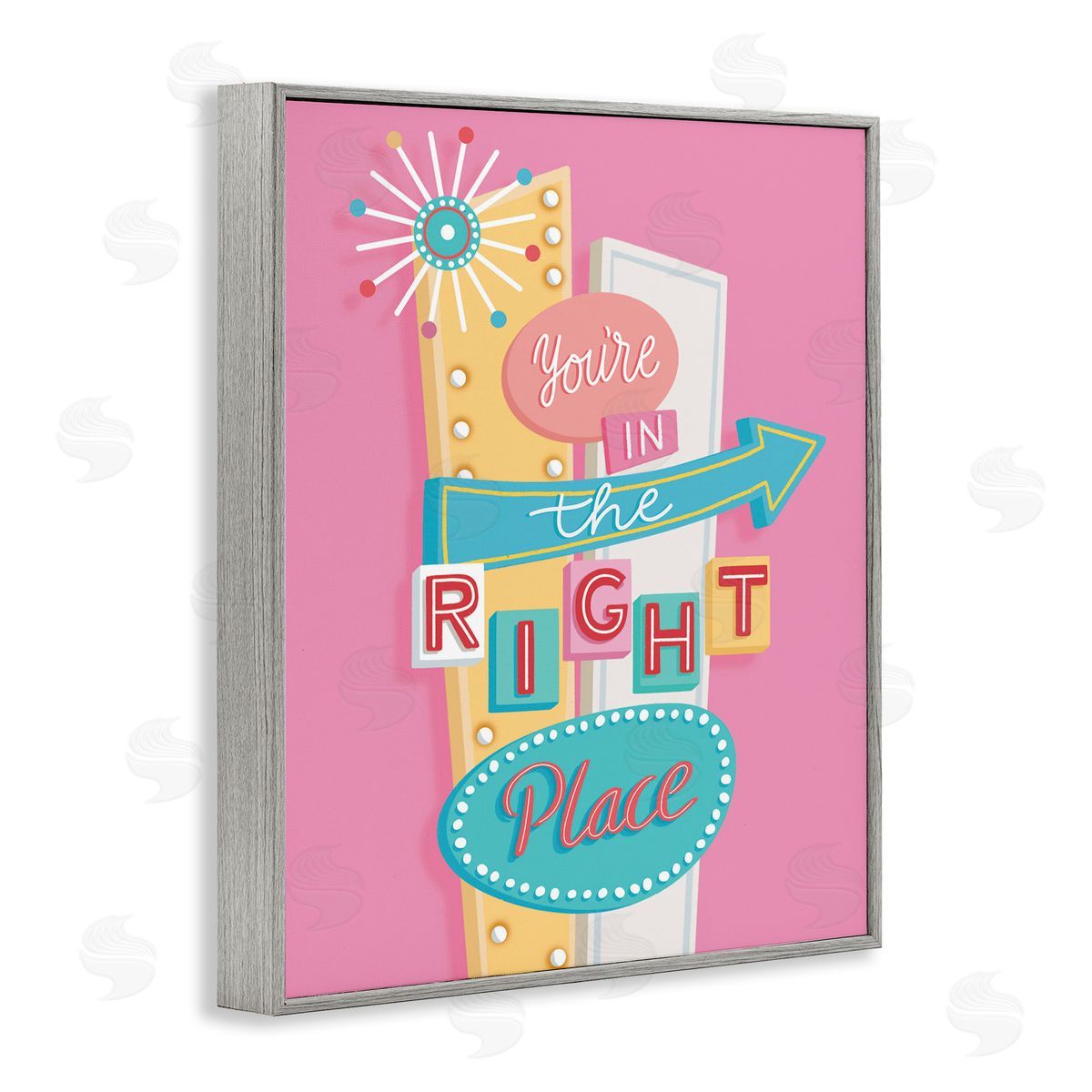 Nancy McKenzie Retro In The Right Place Gray Framed Giclee Wall Art Print