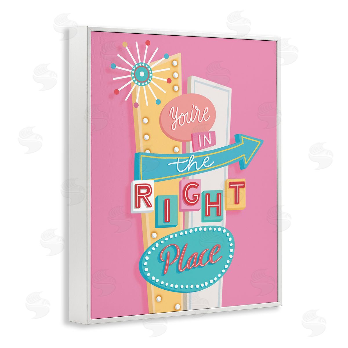 Nancy McKenzie Retro In The Right Place White Framed Giclee Wall Art Print