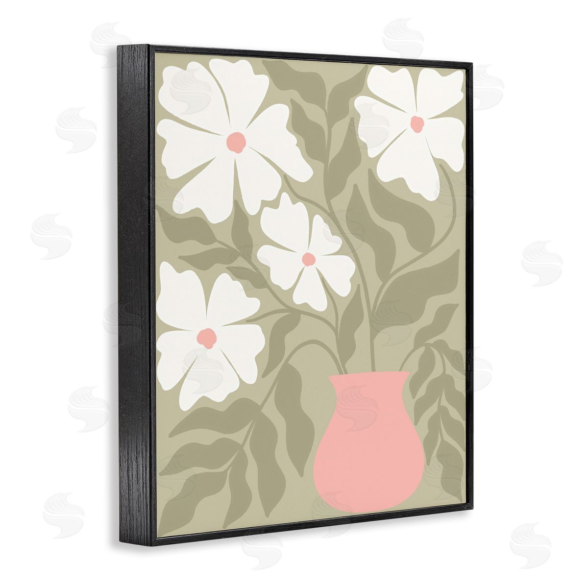 Taylor Shannon Designs Funky Pastel Florals Black Framed Giclee Wall Art Print