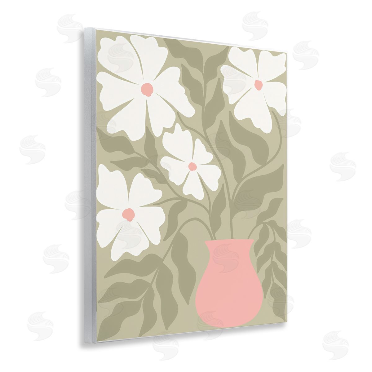 Taylor Shannon Designs Funky Pastel Florals Wooden Wall Plaque Art Print