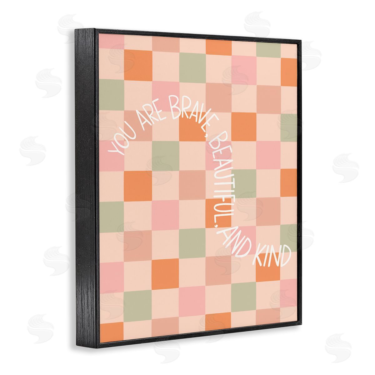 Taylor Shannon Designs Checkered You Are Brave Black Framed Giclee Wall Art Print