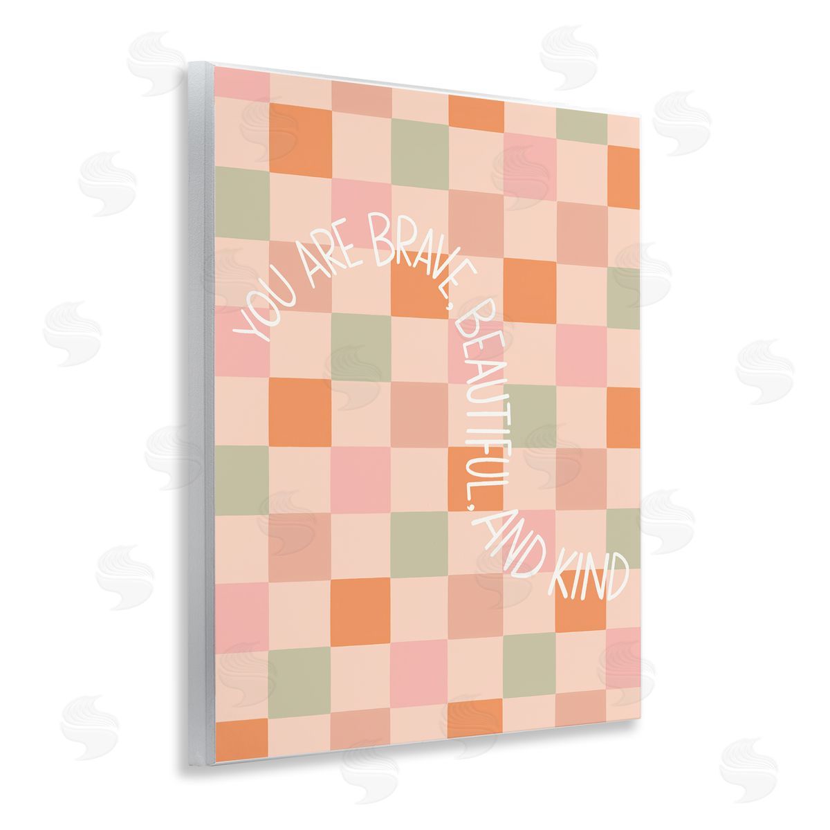 Taylor Shannon Designs Checkered You Are Brave Wooden Wall Plaque Art Print