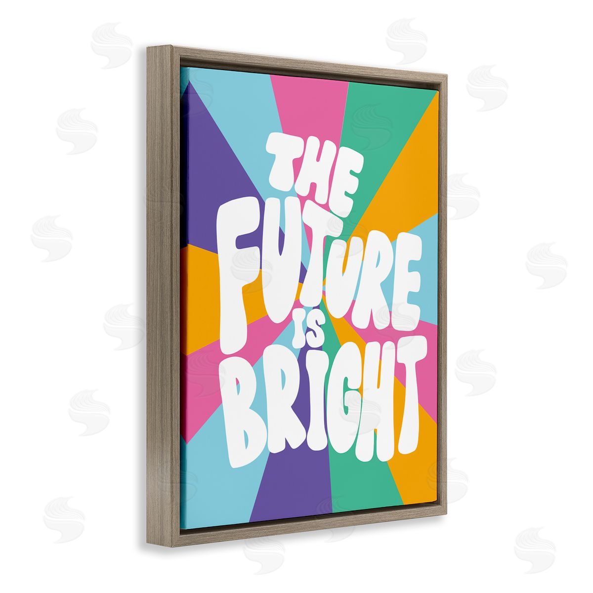 Taylor Shannon Designs Retro Future Is Bright Brown Floating Frame Canvas Wall Art Print