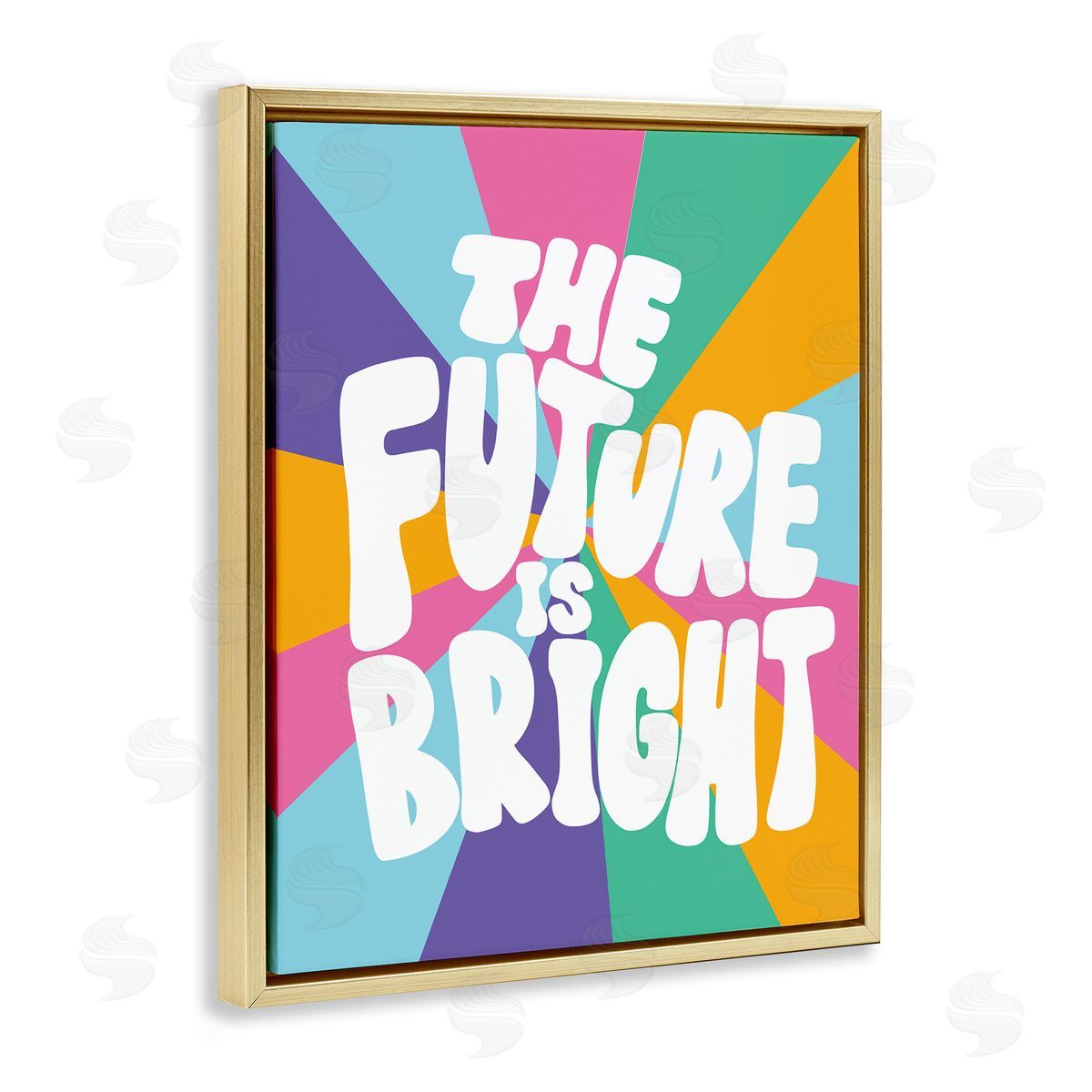 Taylor Shannon Designs Retro Future Is Bright Gold Floating Frame Canvas Wall Art Print