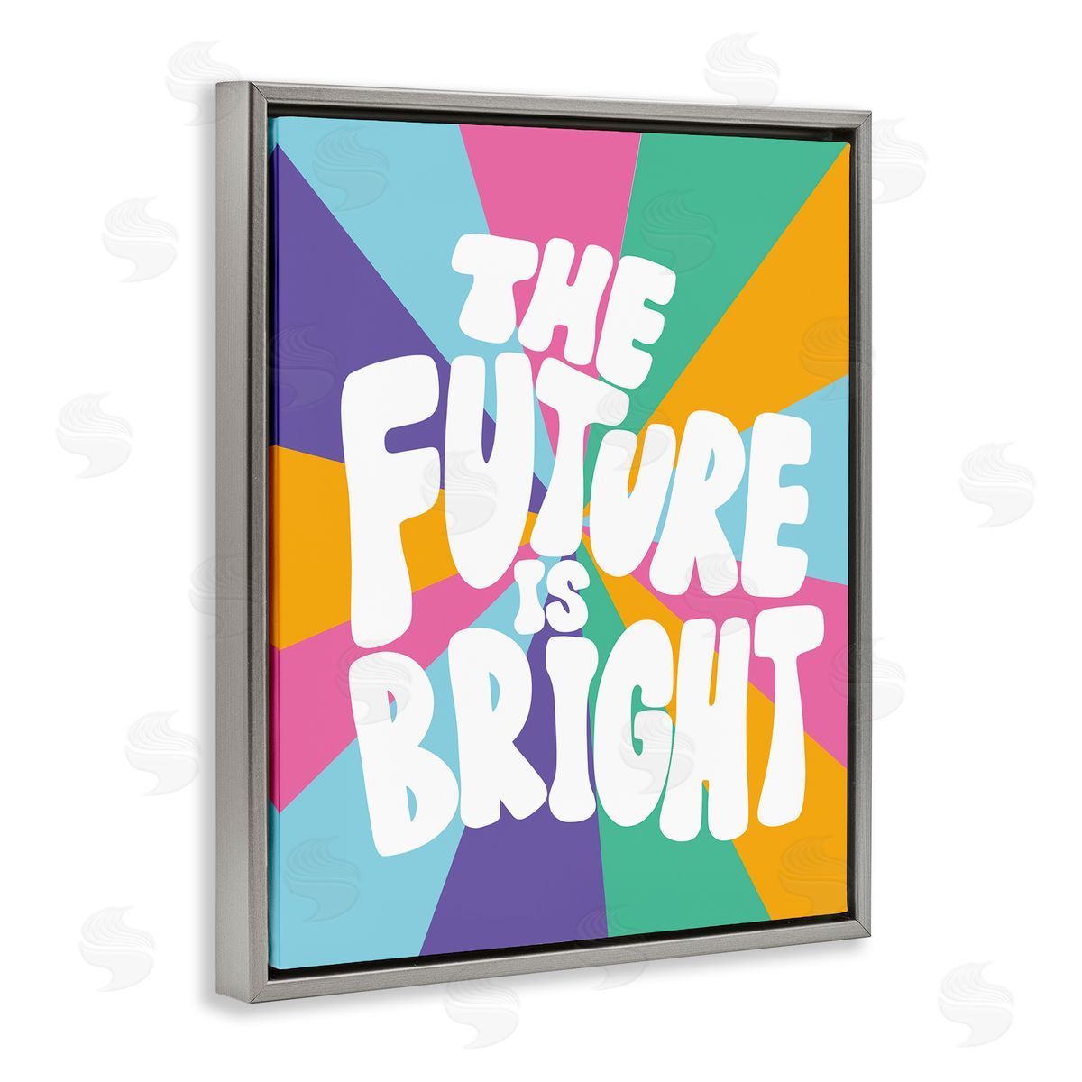 Taylor Shannon Designs Retro Future Is Bright Gray Floating Frame Canvas Wall Art Print