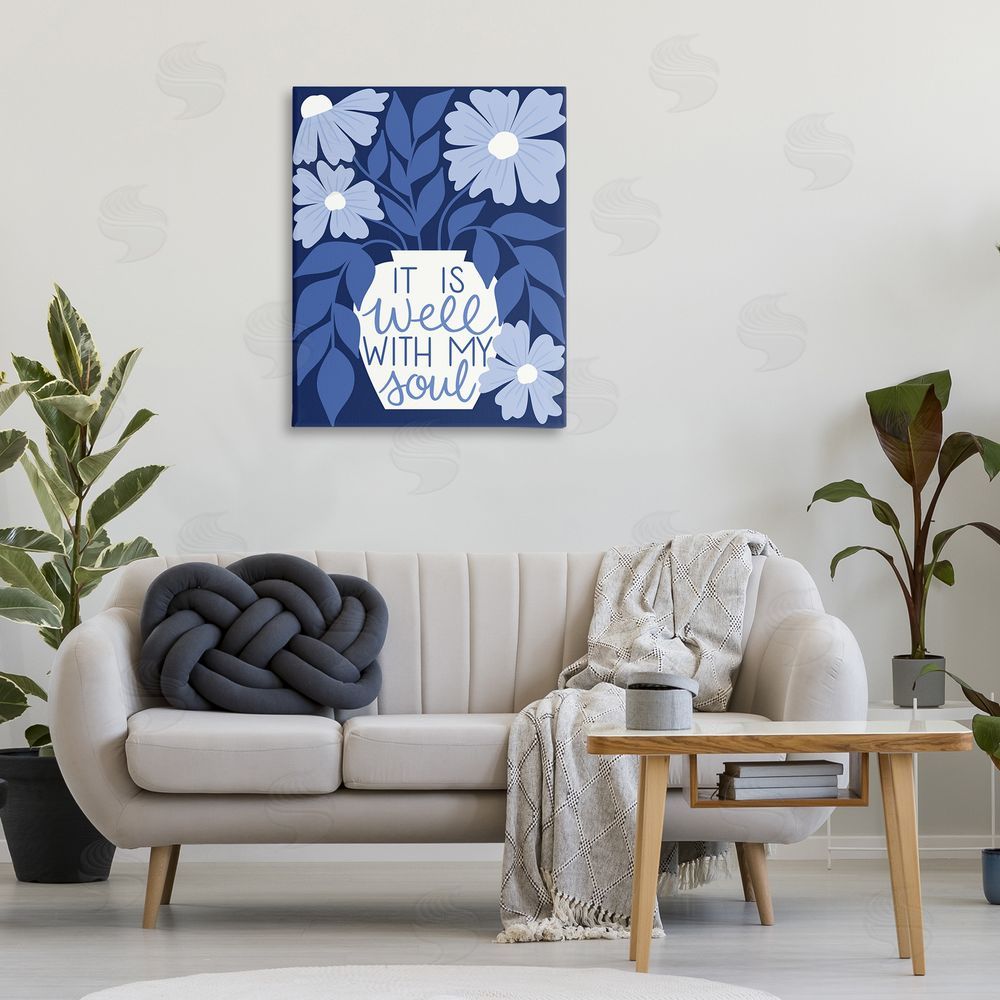 Taylor Shannon Designs Well With My Soul Florals Canvas Wall Art Print in Room