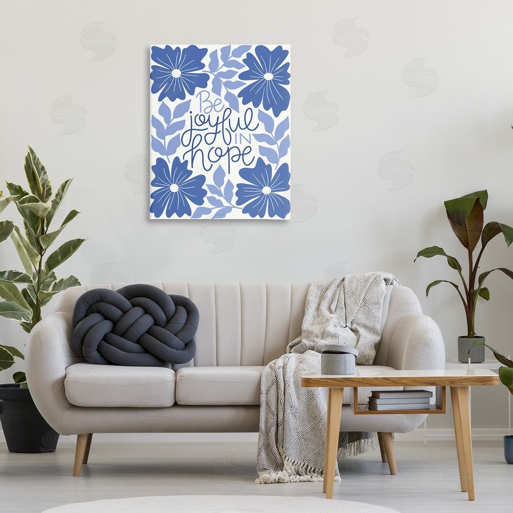 Taylor Shannon Designs Joyful in Hope Florals Canvas Wall Art Print in Room