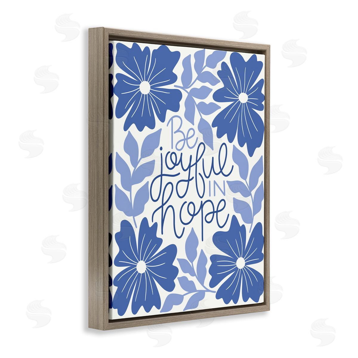 Taylor Shannon Designs Joyful in Hope Florals Brown Floating Frame Canvas Wall Art Print