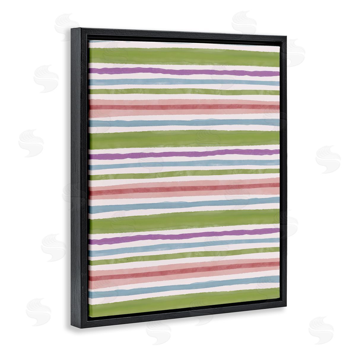 Nina Muis Surface Design Fun Stripes Pattern Black Floating Frame Canvas Wall Art Print