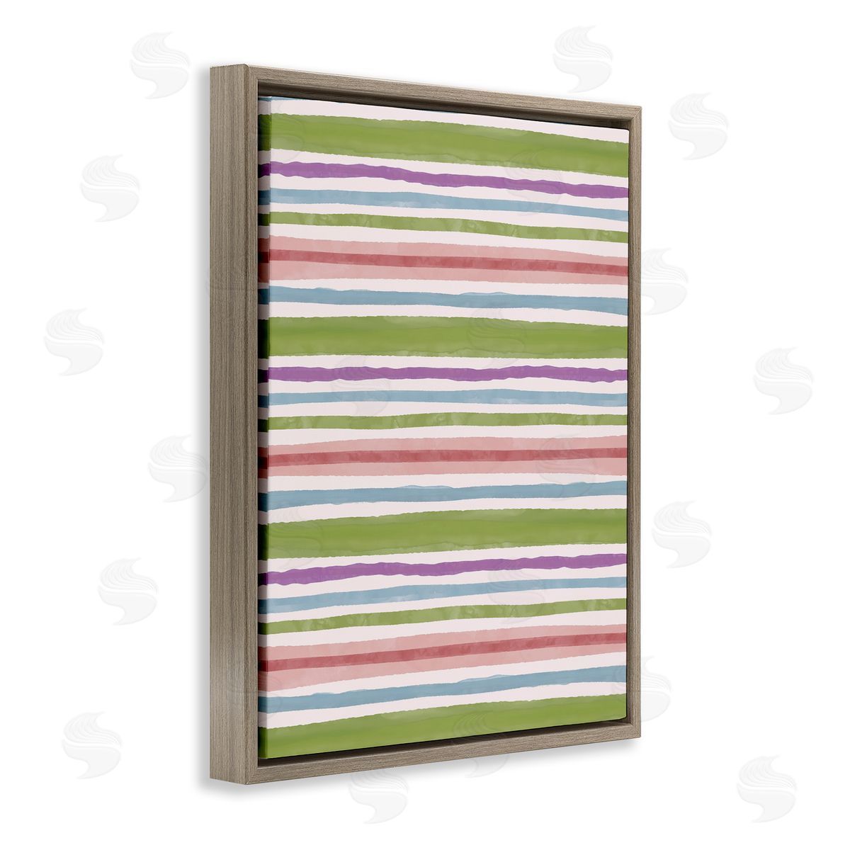 Nina Muis Surface Design Fun Stripes Pattern Brown Floating Frame Canvas Wall Art Print