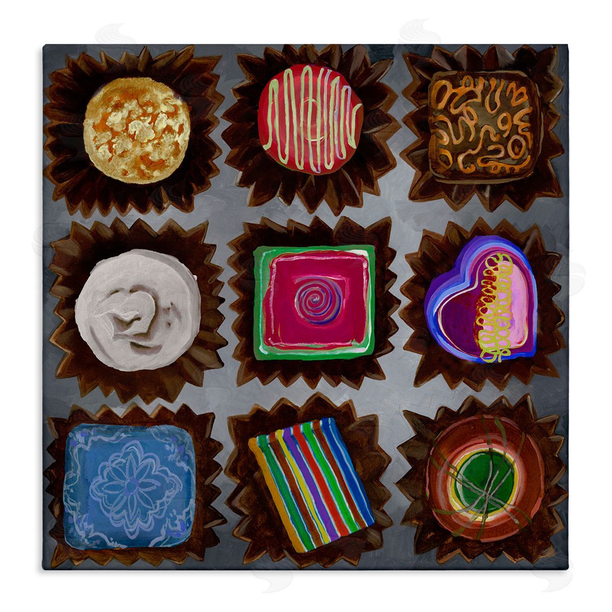 Liz Jardine Mixed Chocolate Pieces Canvas Wall Art Print