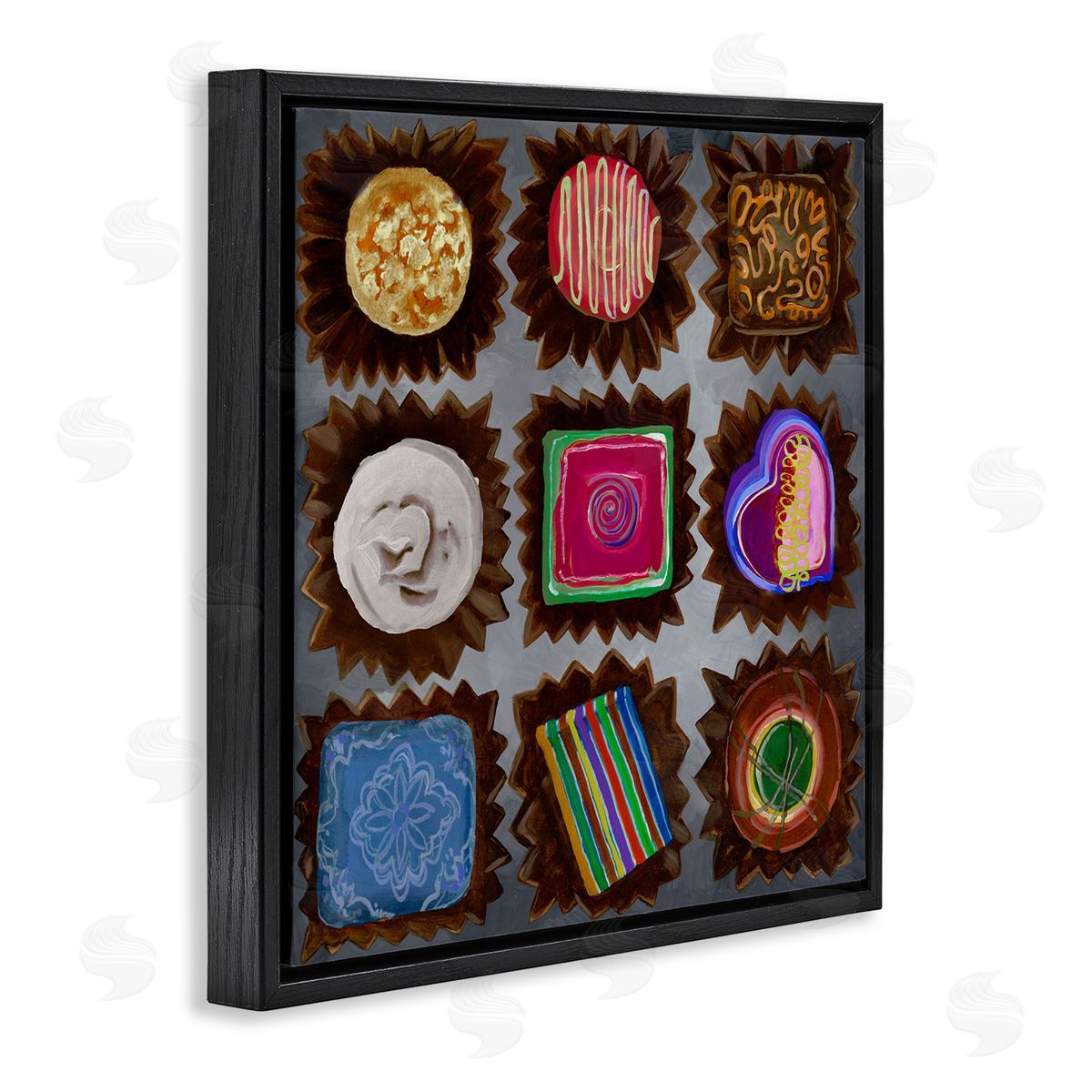 Liz Jardine Mixed Chocolate Pieces Black Floating Frame Canvas Wall Art Print