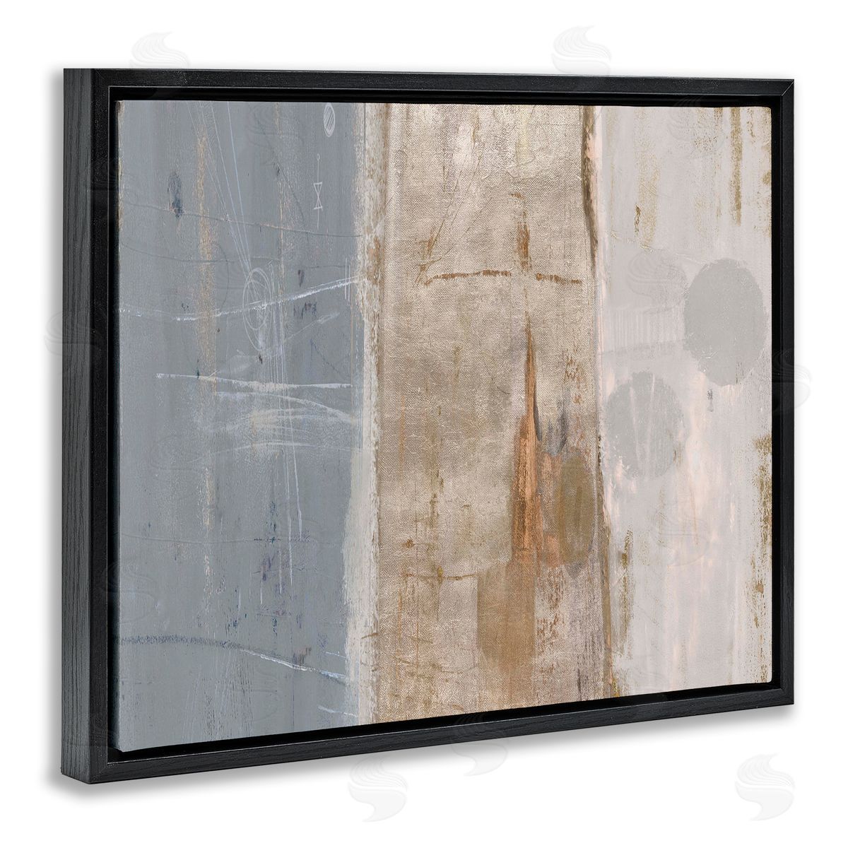Kingsley Tunnel Vision Abstraction Black Floating Frame Canvas Wall Art Print