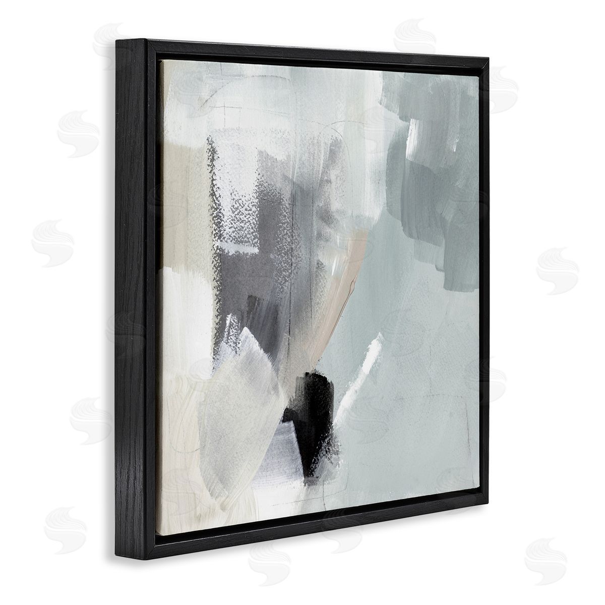 Lanie Loreth Quiet In Grays Black Floating Frame Canvas Wall Art Print
