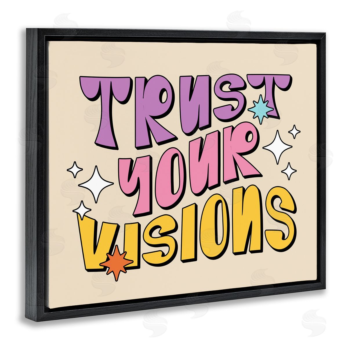 Ahmed Sameh Hussein Retro Trust Your Visions Black Floating Frame Canvas Wall Art Print