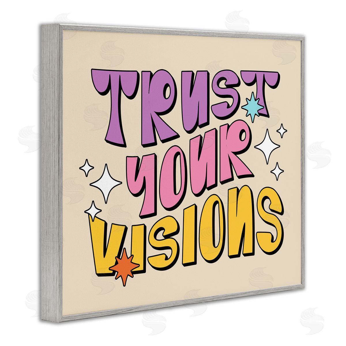 Ahmed Sameh Hussein Retro Trust Your Visions Gray Framed Giclee Wall Art Print