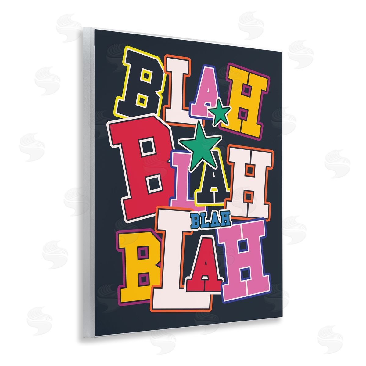 Ahmed Sameh Hussein Bold Blah Blah Text Wooden Wall Plaque Art Print