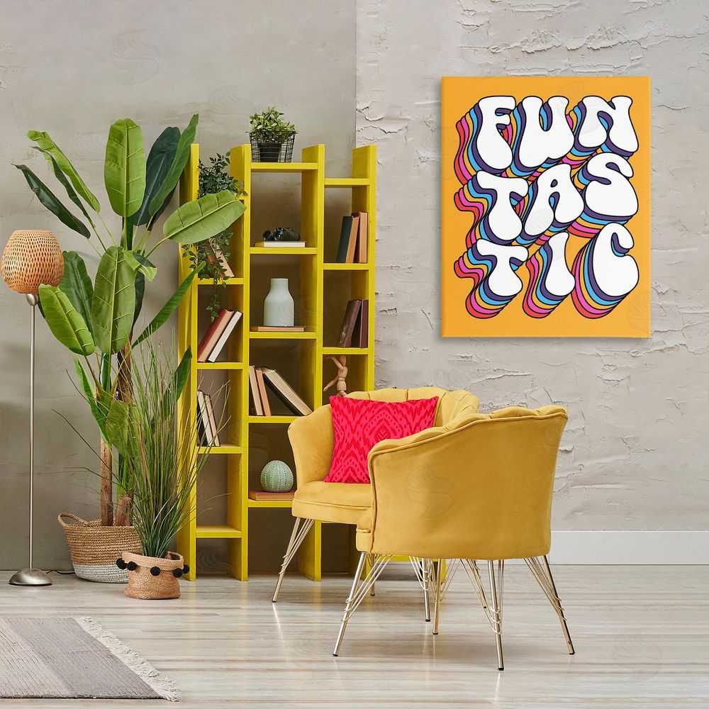 Ahmed Sameh Hussein Funtastic Groovy Typography Canvas Wall Art Print in Room