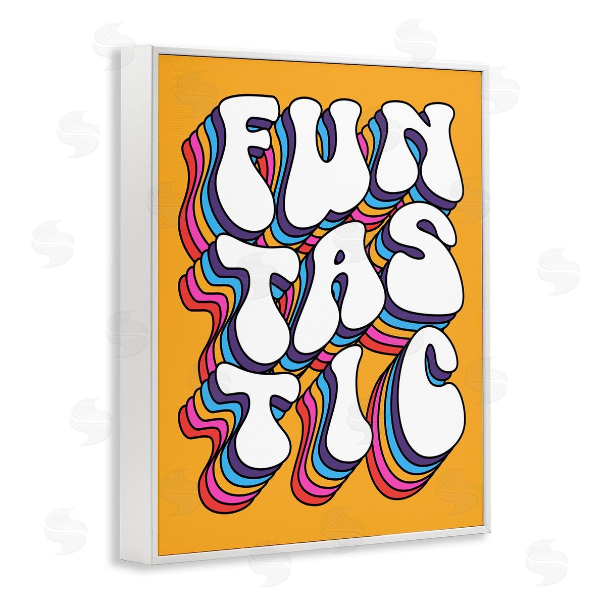 Ahmed Sameh Hussein Funtastic Groovy Typography White Framed Giclee Wall Art Print