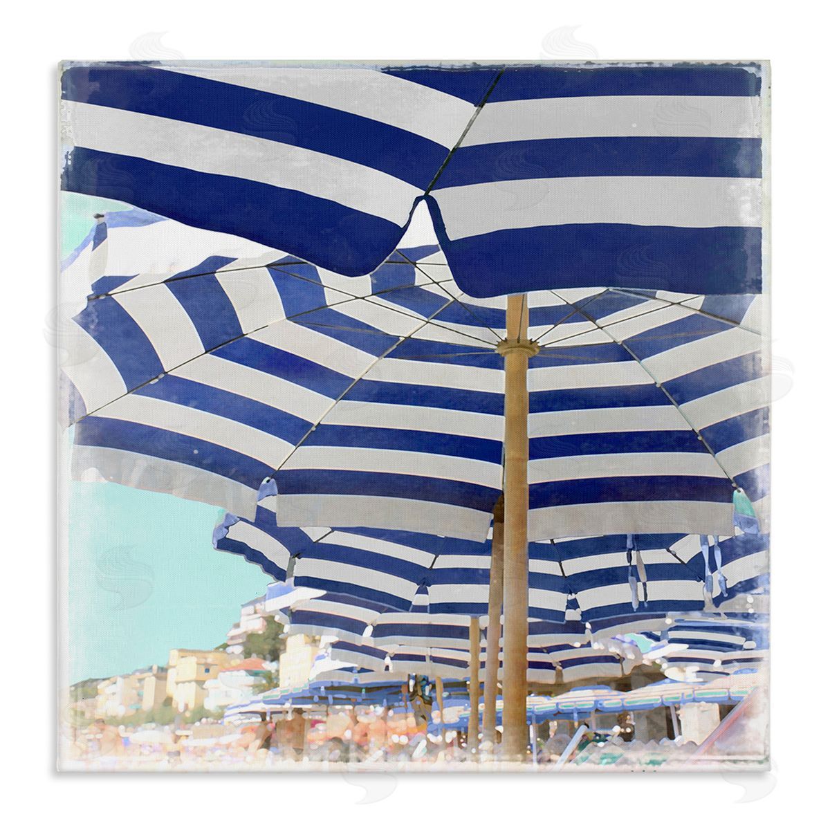 Charlie Carter Under Beach Umbrellas Canvas Wall Art Print