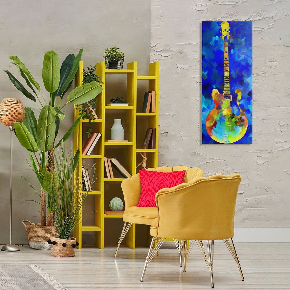 Dan Sproul Abstract Guitar on Blue