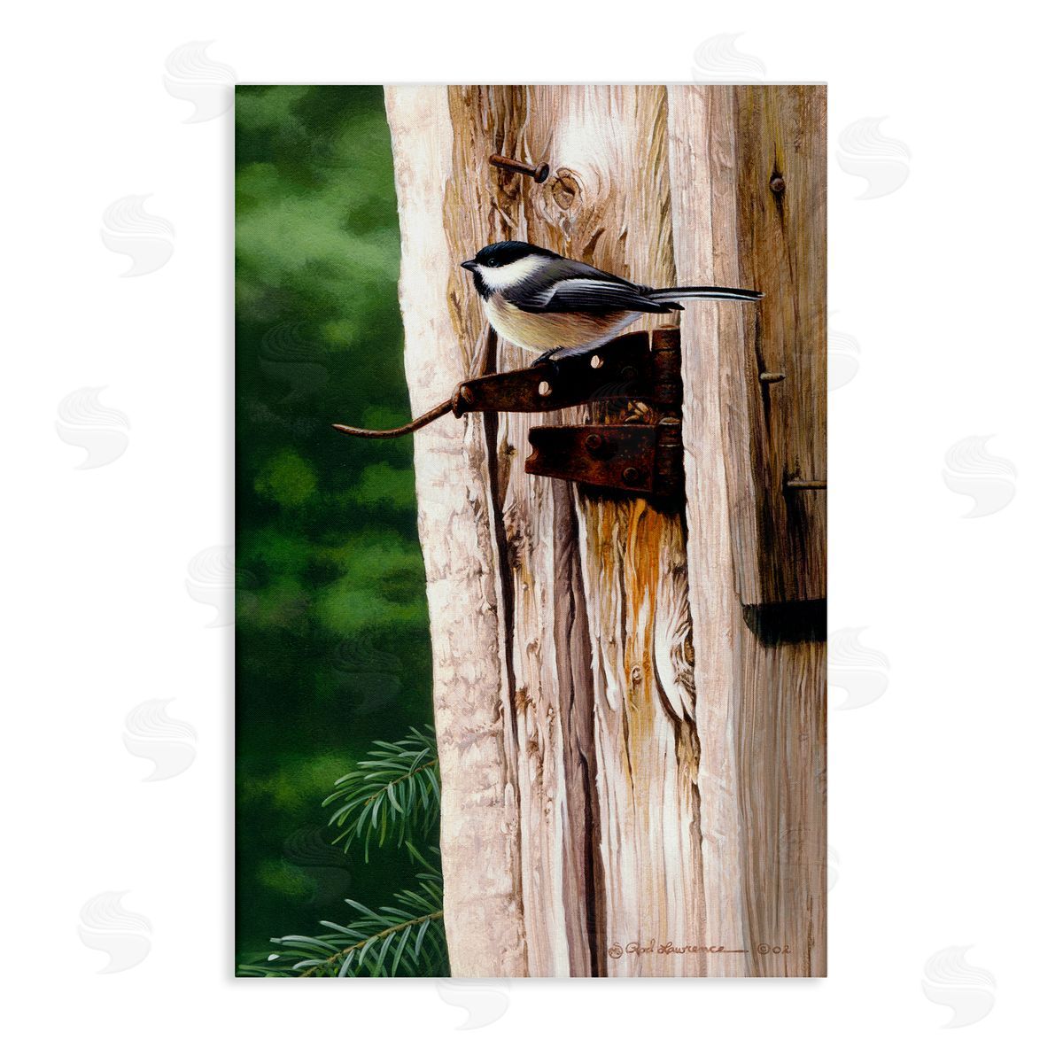 Rod Lawrence Bird on Rusty Perch Canvas Wall Art Print