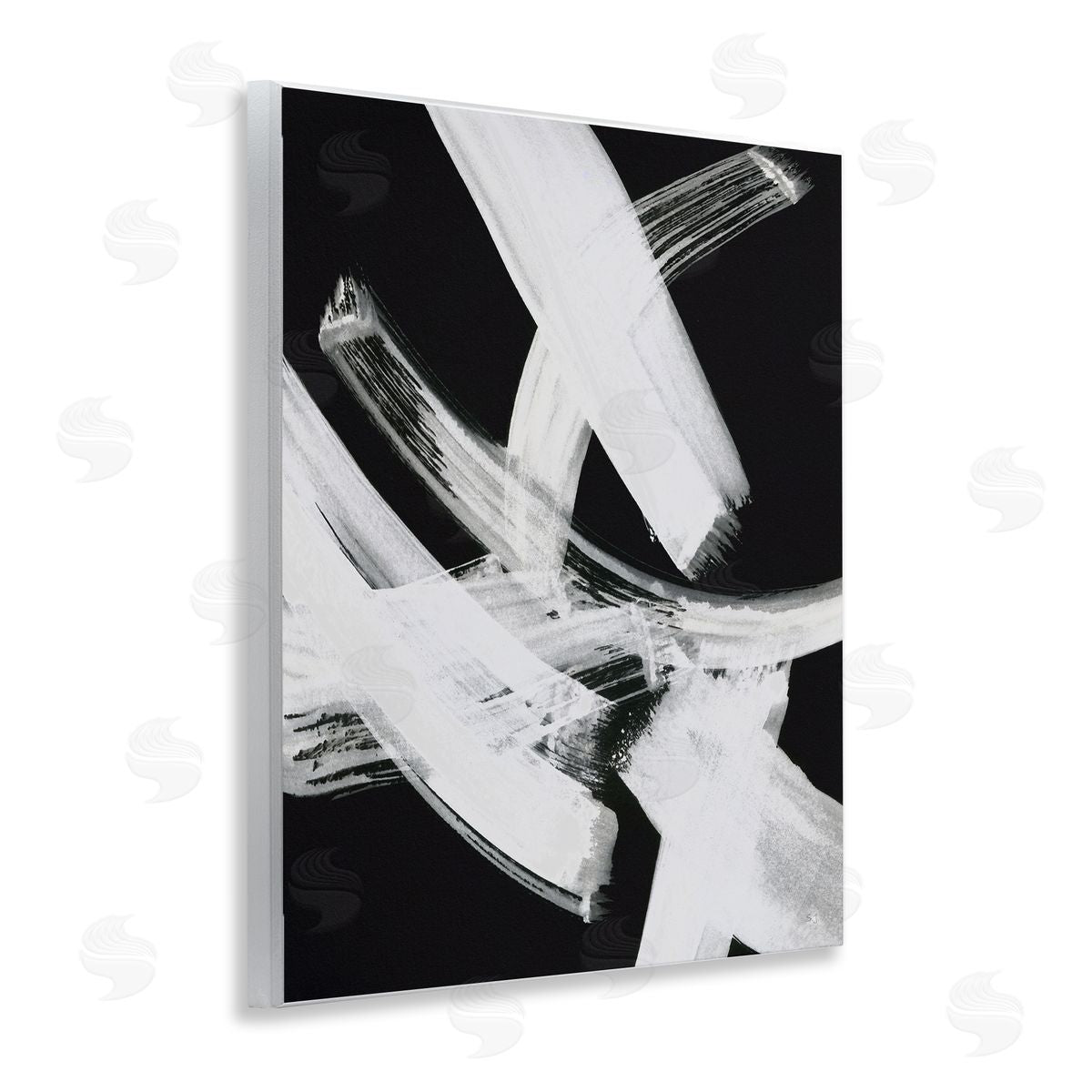 Susan Jill Curved Chaotic Brushstrokes Wooden Wall Plaque Art Print