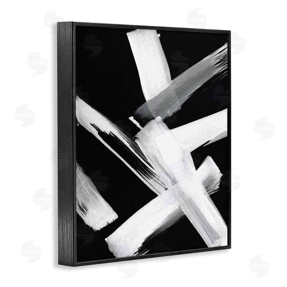 Susan Jill Brushstrokes on Black Black Framed Giclee Wall Art Print