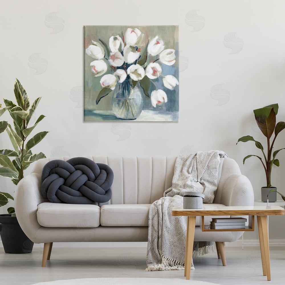 Charity Henderson White Tulip Vase Canvas Wall Art Print in Room