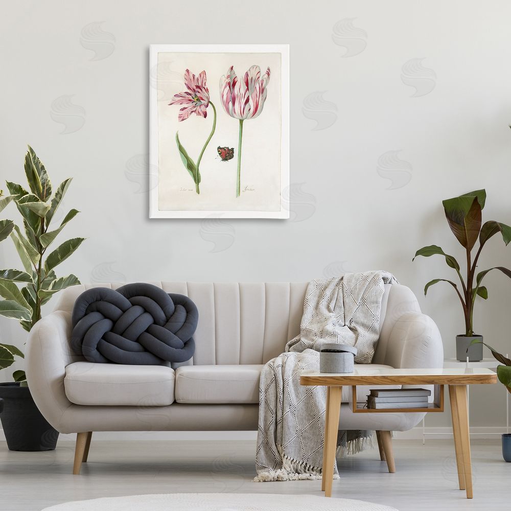 Jacob Marrel Classic Tulip & Butterfly Canvas Wall Art Print in Room