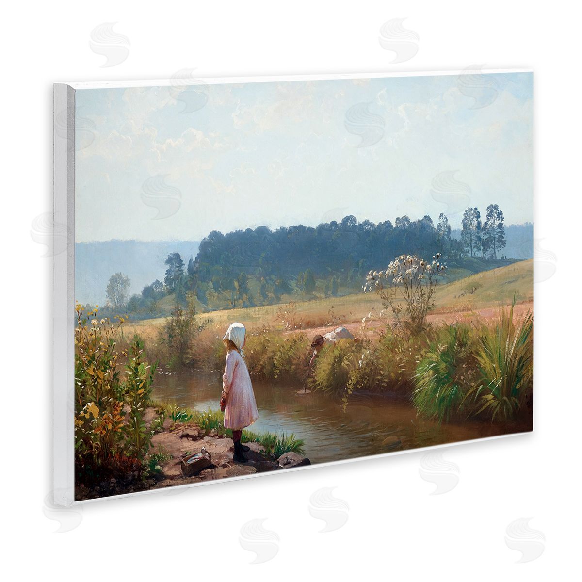 August Malmstrom Down By The River Wooden Wall Plaque Art Print