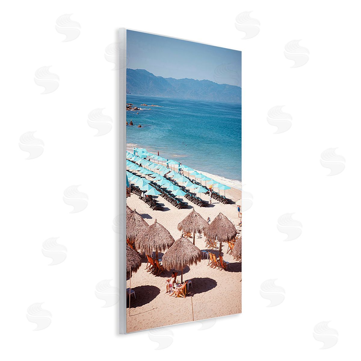Ashley Singleton Beach Canopies View Wooden Wall Plaque Art Print