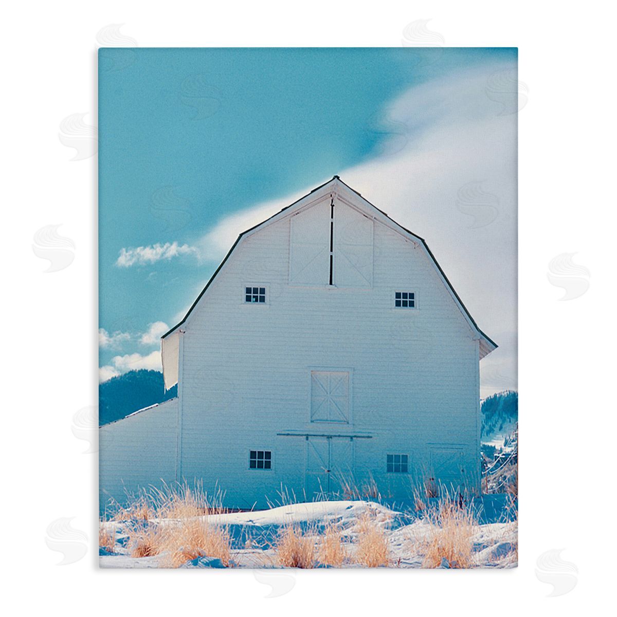 Ashley Singleton Niveous Winter Barn Canvas Wall Art Print