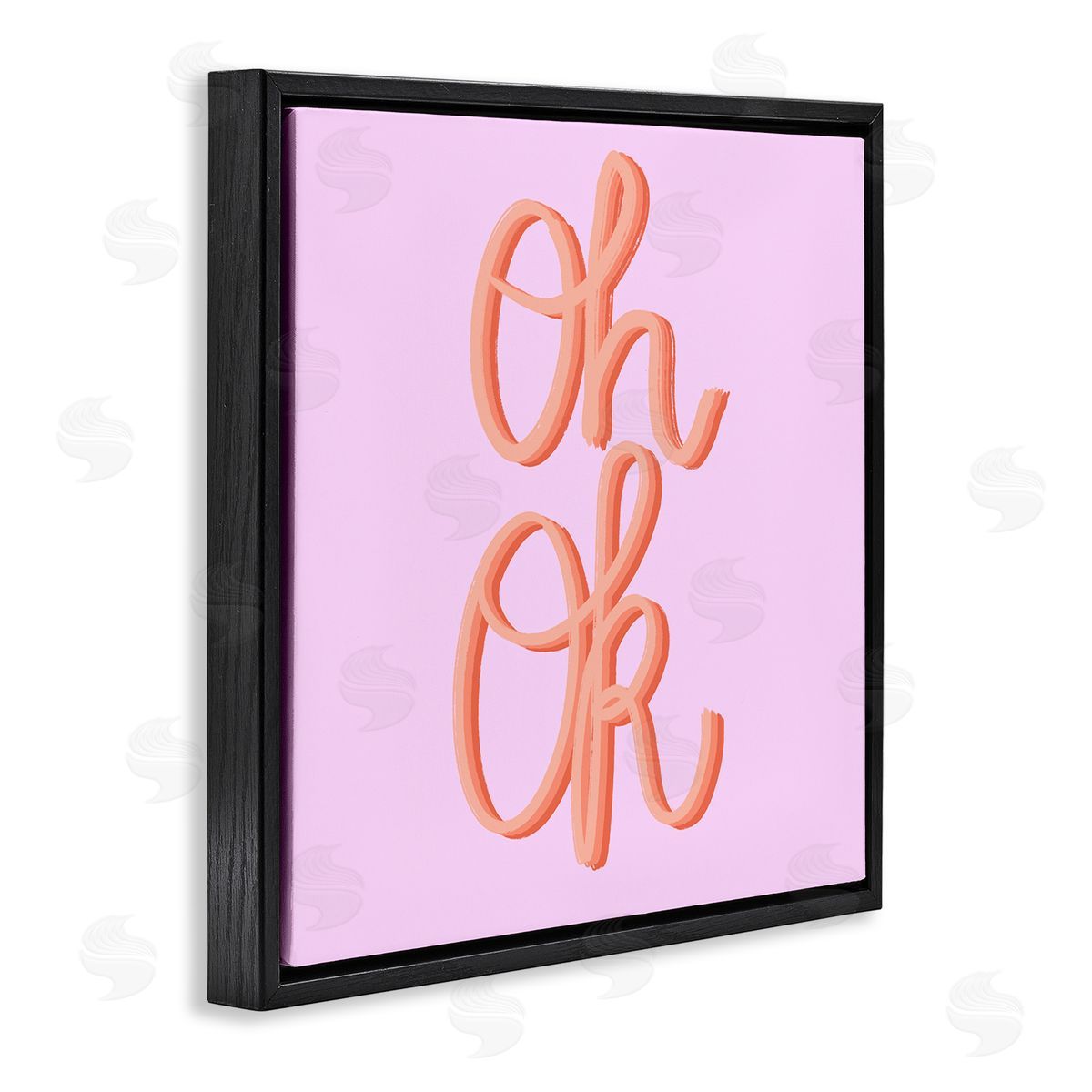 Ashley Singleton Oh Ok Script Black Floating Frame Canvas Wall Art Print
