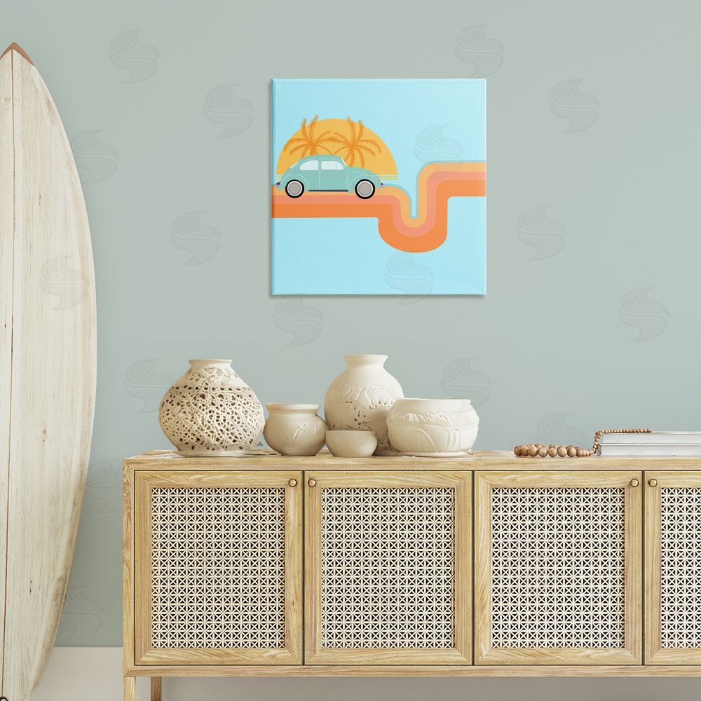 Ashley Singleton Retro Tropical Cruisin' Canvas Wall Art Print in Room