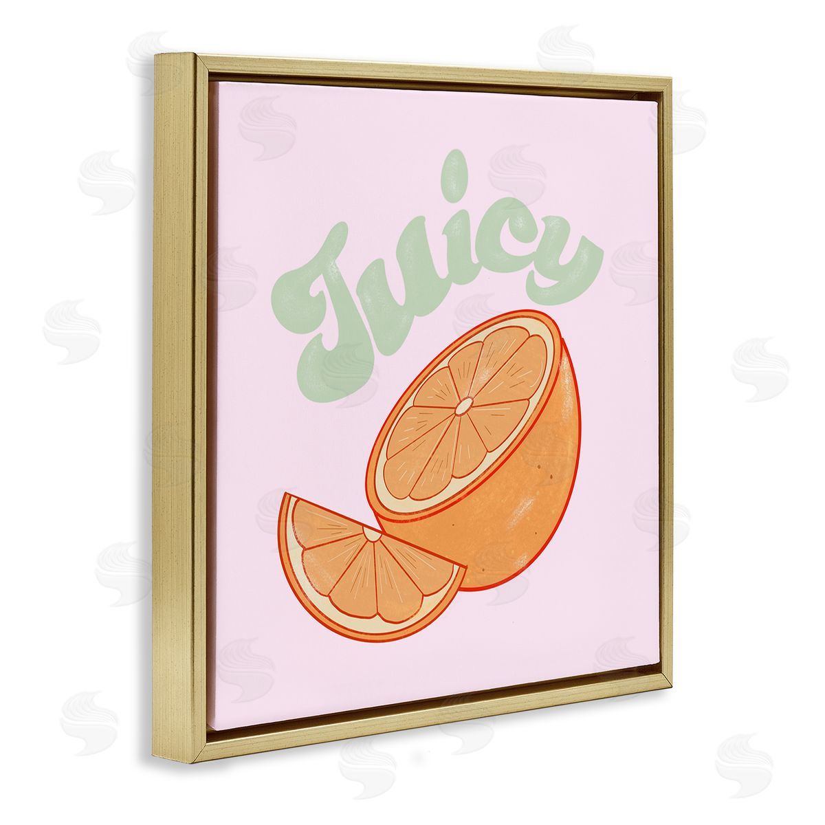Ashley Singleton Juicy Citrus Slice Gold Floating Frame Canvas Wall Art Print