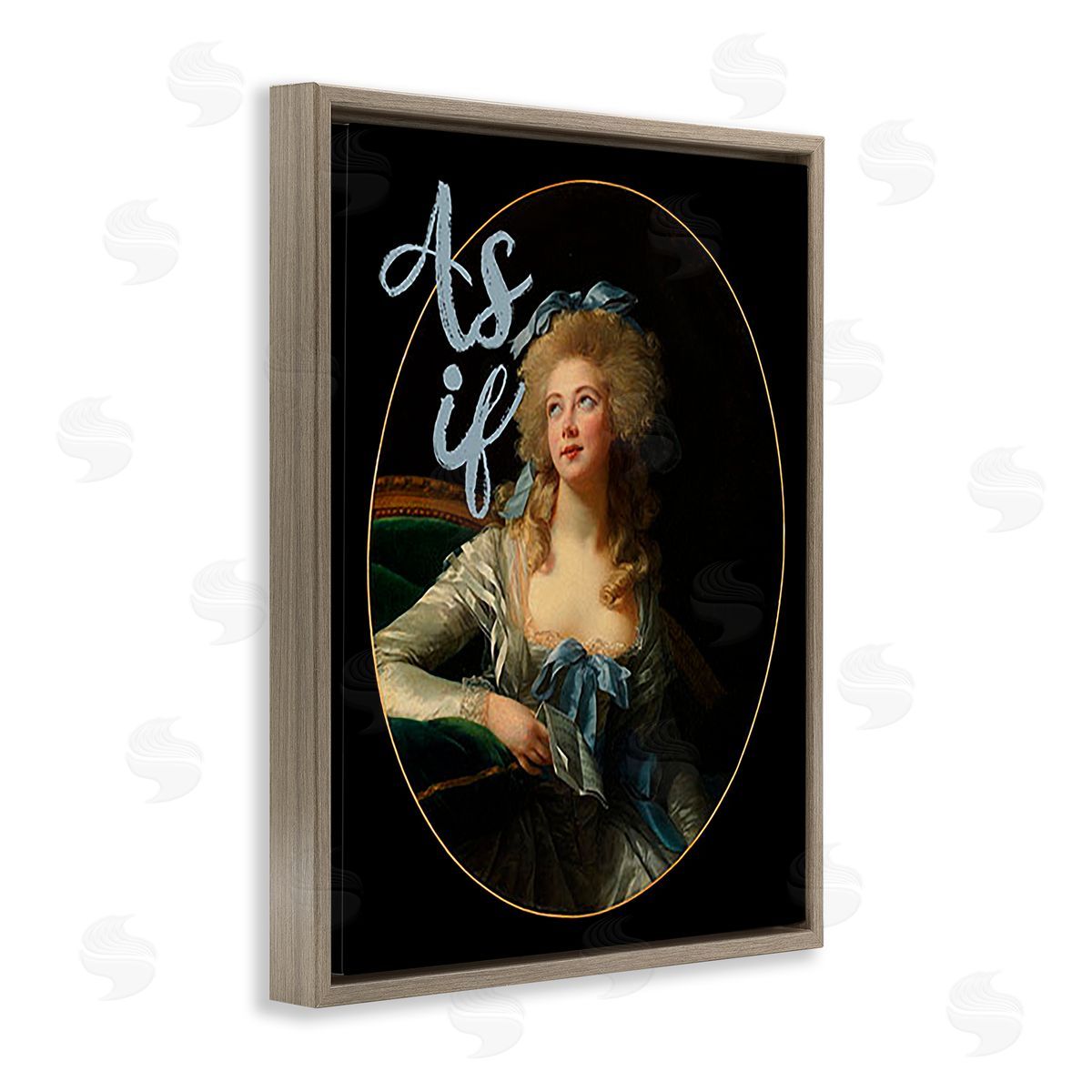 Ashley Singleton As If Classical Portrait Brown Floating Frame Canvas Wall Art Print