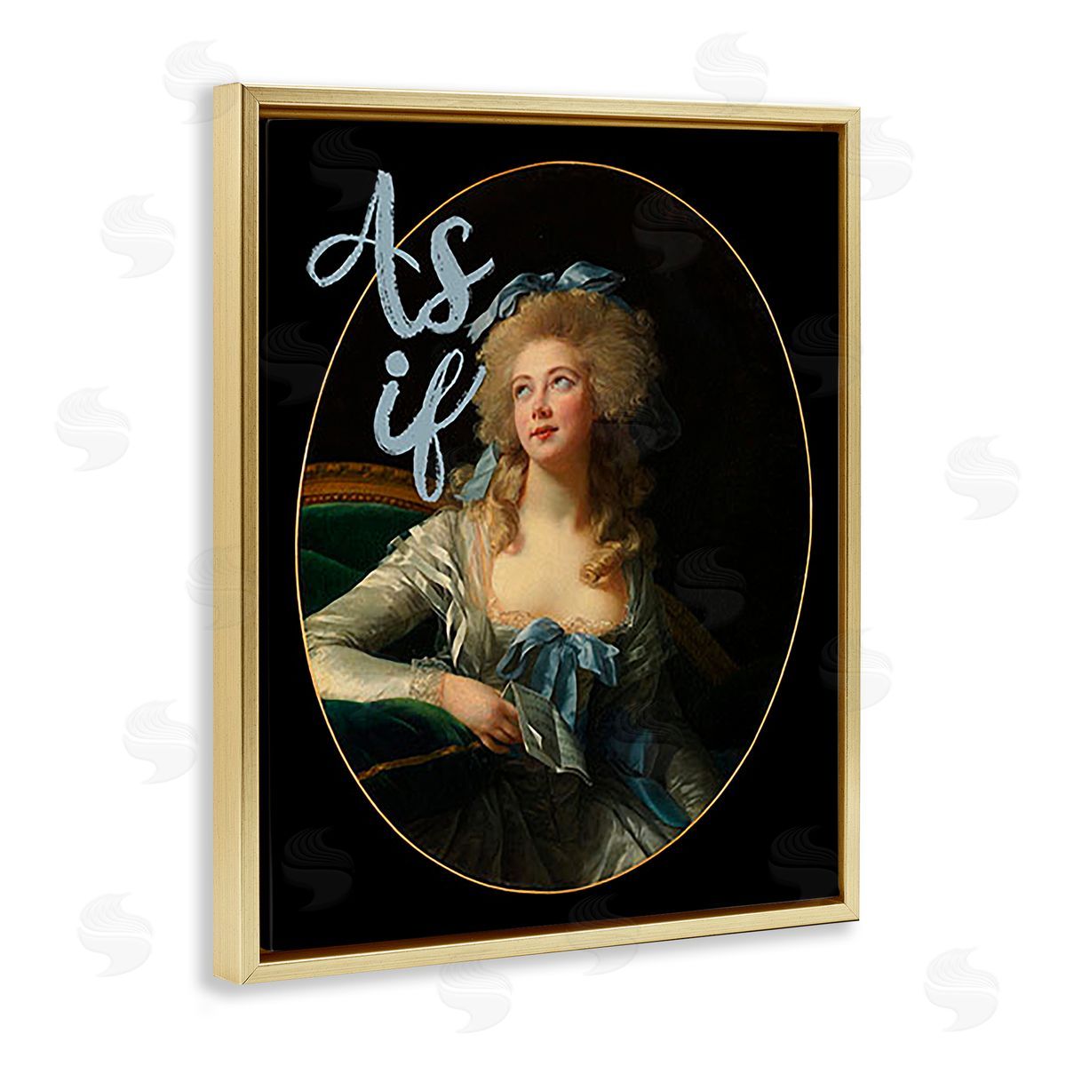Ashley Singleton As If Classical Portrait Gold Floating Frame Canvas Wall Art Print