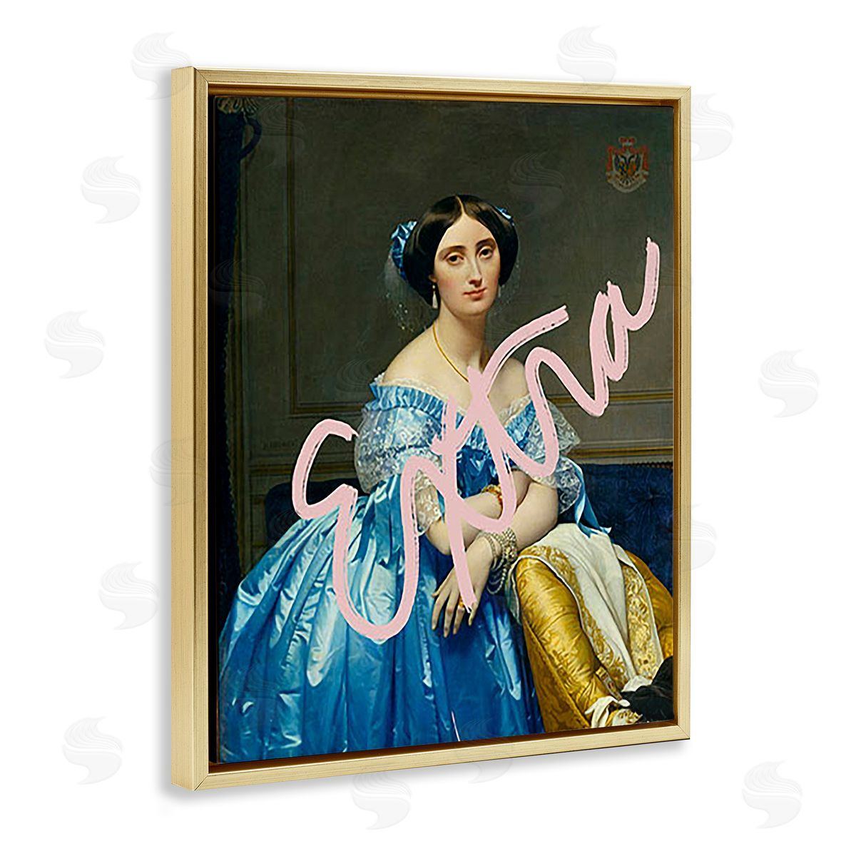 Ashley Singleton Extra Classical Portrait Gold Floating Frame Canvas Wall Art Print