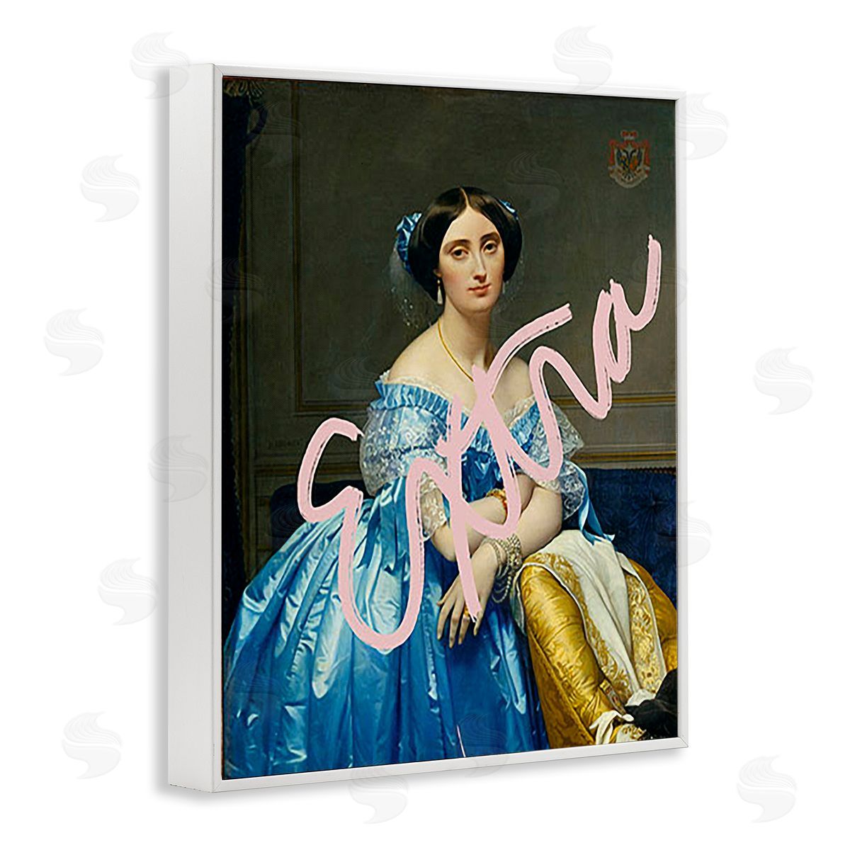 Ashley Singleton Extra Classical Portrait White Framed Giclee Wall Art Print