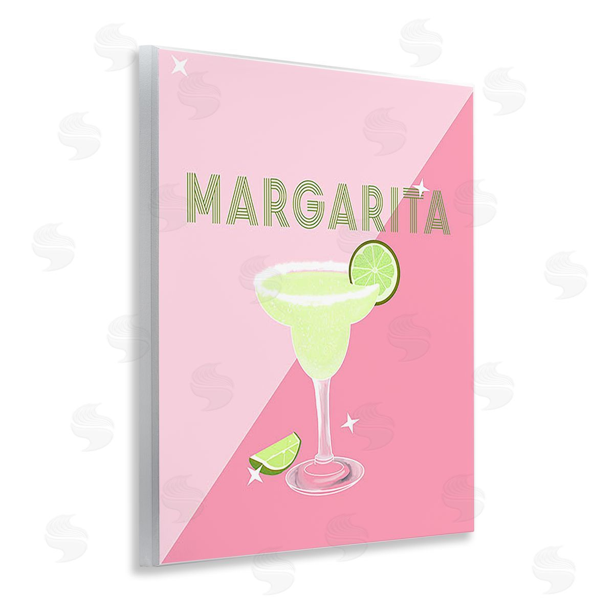 Ashley Singleton Modern Margarita on Pink Wooden Wall Plaque Art Print