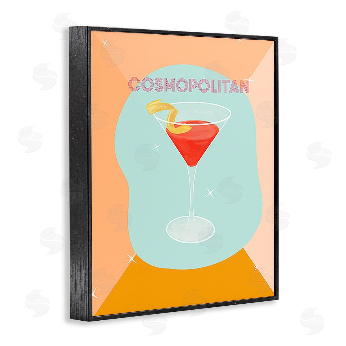 Ashley Singleton Modern Cosmopolitan Drink Black Framed Giclee Wall Art Print