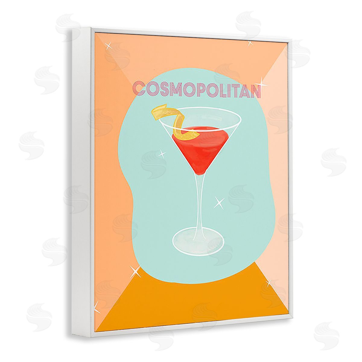 Ashley Singleton Modern Cosmopolitan Drink White Framed Giclee Wall Art Print