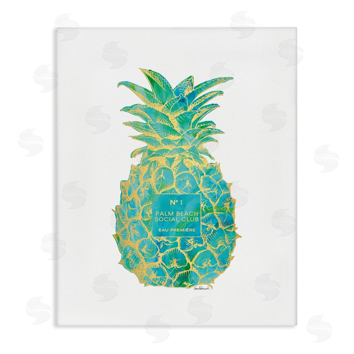 Amanda Greenwood Glam Detailed Pineapple Canvas Wall Art Print