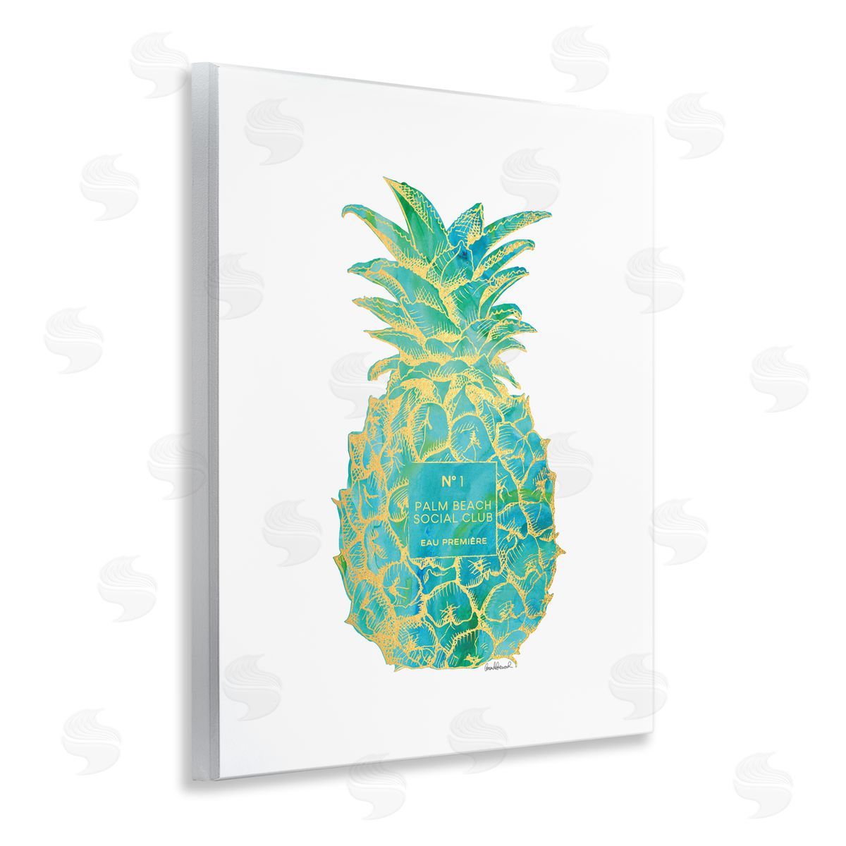 Amanda Greenwood Glam Detailed Pineapple Wooden Wall Plaque Art Print