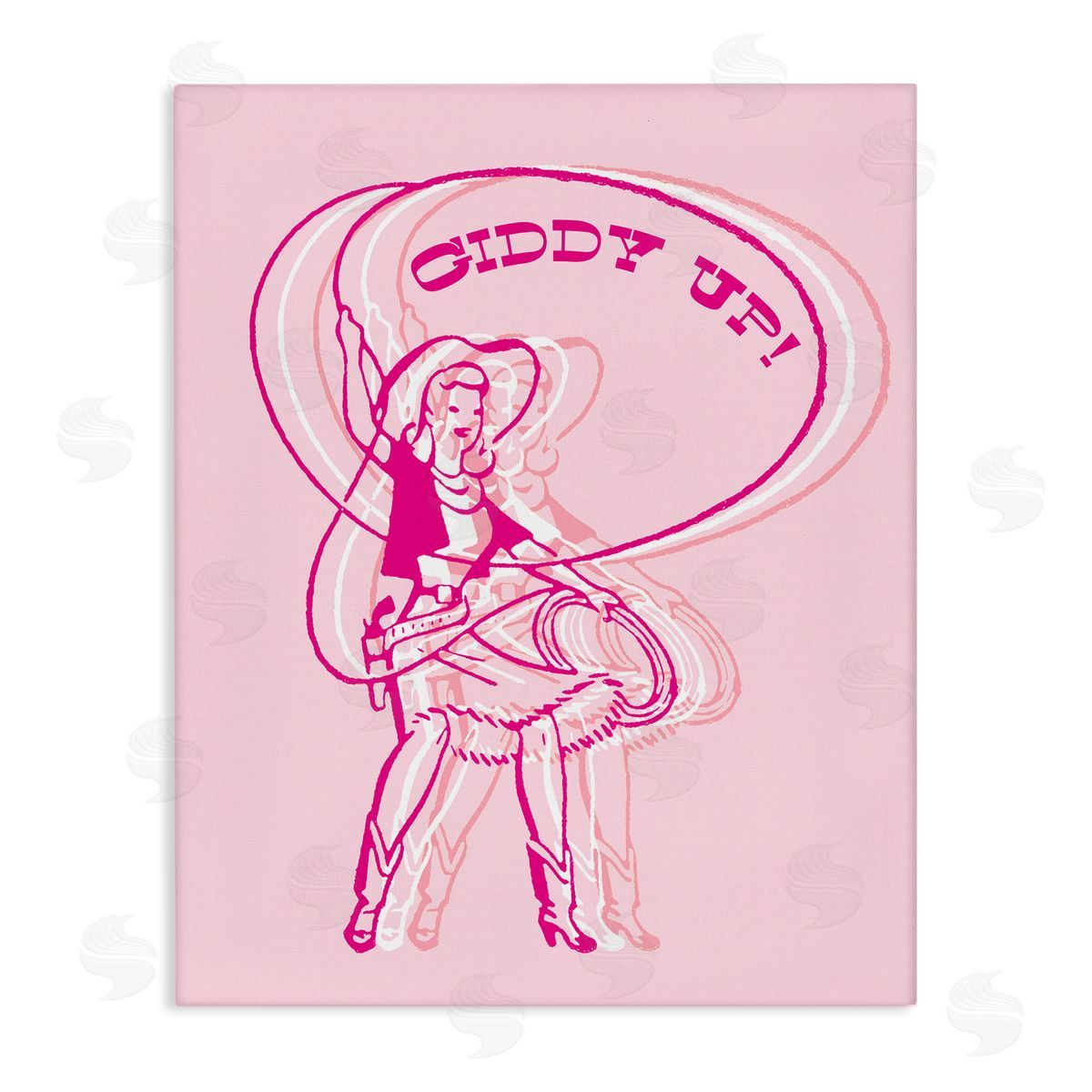 Stupell Studio Giddy Up Rodeo Girl Canvas Wall Art Print