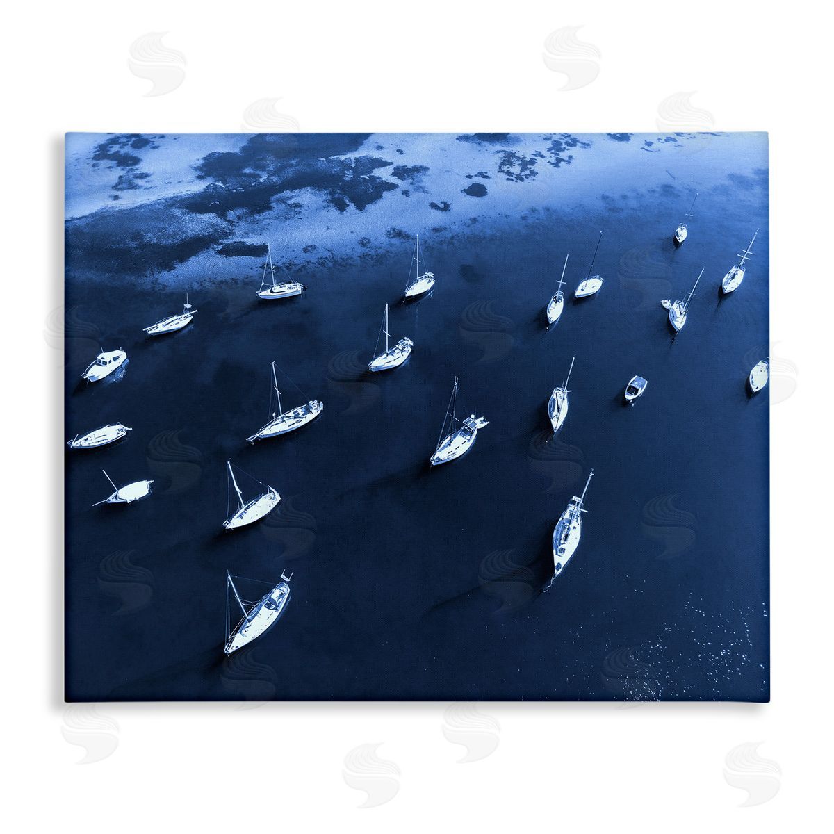 Stupell Studio Scattered Boats on Sea Canvas Wall Art Print